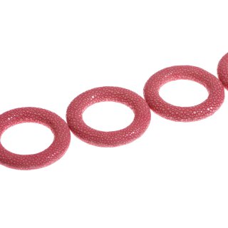 Rochenleder  flach ring / ca.65mm / Pink / 6pcs.