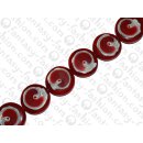 resin colored with silver mount swirl 33x11mm red