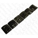 Wasserbüffel Horn Square Black Shiny 50x5mm / 6pcs.