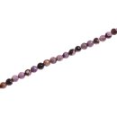 Steinperlen purple agate faceted round beads / 6mm.