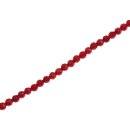 Steinperlen dyed red bamboo coral faceted round beads / 4mm.