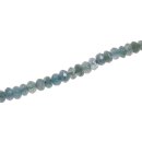 Steinperlen Aquamarine faceted saucer   / 7x4mm.