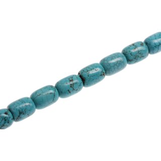 Steinperlen SYN. Turquoise blue tube rounded / 17x14mm.