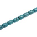 Steinperlen SYN. Turquoise blue tube rounded / 17x14mm.