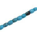 Steinperlen SYN. Turquoise blue oval    / 12mm.