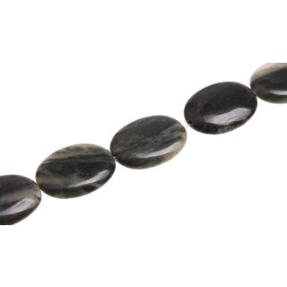 Steinperlen Moss agate  flat oval / 40mm.