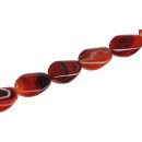 Steinperlen Red line agate twisted oval / 40mm.