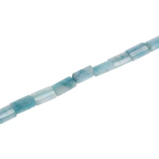 Steinperlen Dyed jade blue faceted sqaure / 20x12mm.