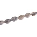 Steinperlen Grey marble   twisted  / 30x15mm.