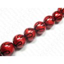 Resin ball beads straw Red Black ca. 25mm