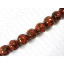 Orange resin ball beads w. banlot inlay, ca.25mm