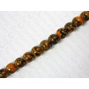 Orange resin ball beads w. anay inlay, ca.18mm