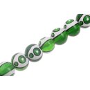 Harz Perlen Green with White design Round / 20mm / 22pcs.