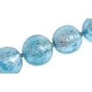 Glasperlen Shiny Light blue round / 25mm / 14pcs.