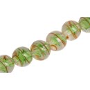 Glasperlen Shiny Transparent with spiral Green round /...