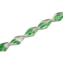 Glasperlen Shiny Transparent with green Twisted / 16x10mm...