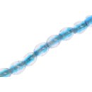 Glasperlen Shiny Transparent  light blue oval / 15mm /...