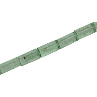 Glasperlen Shiny green Tube / 20mm / 20pcs.