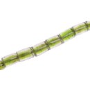 Glasperlen Shiny Transparent w green Tube / 17mm / 24pcs.