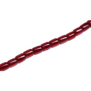 Glasperlen Shiny Dark Red Tube / 12mm / 34pcs.