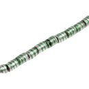 Glasperlen Shiny with design  green tube / 10mm / 28pcs.