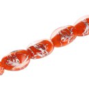 Glasperlen Shiny w design Orange oval / 30mm / 13pcs.