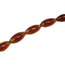 Glasperlen Shiny w design – brown oval / 40mm / 10pcs.