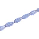 Glasperlen Shiny w design –silver blue oval / 30mm...