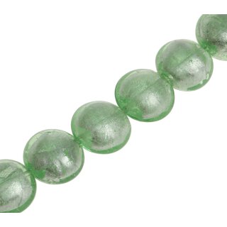 Glasperlen Shiny w design – green Ufo / 19mm / 20pcs.