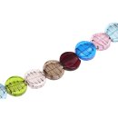 Glasperlen Shiny w design multicolor flat round / 25mm /...