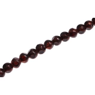 Glasperlen Shiny with design dark red round / 12mm / 35pcs.