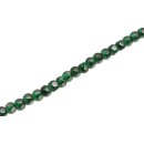 Glasperlen Shiny with design green round / 6mm / 71pcs.