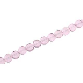 Glasperlen Shiny – rose flat round / 8mm / 46pcs.