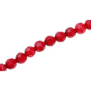 Glasperlen Shiny red round / 8mm / 52pcs. *