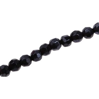 Glasperlen Shiny black round / 8mm / 52pcs.