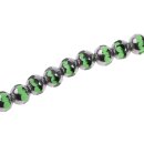 Glasperlen Shiny  w design silver green round / 10mm /...