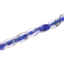 Glasperlen Shiny w design Blue twisted / 17mm / 24pcs.