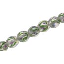 Glasperlen Shiny w Flower design – Transparent oval...