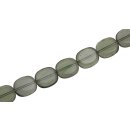 Glasperlen Shiny grey flat oval / 13x11mm / 26pcs.