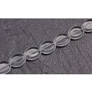 Glasperlen Shiny  transparent flat oval / 16x14mm / 20pcs.