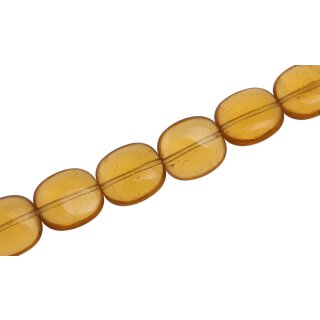 Glasperlen Shiny  honey flat oval / 17x15mm / 22pcs.