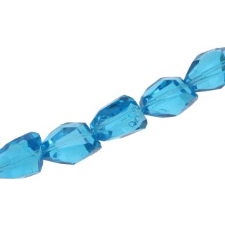 Glasperlen Shiny  blue irregular / 20mm / 18pcs.