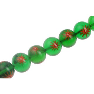 Harz Perlen Green with design Round / 20mm / 20pcs.