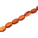 Harz Perlen w/ Aluminum Foil Inlay  Orange oval /...