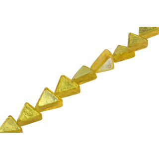 Harz Perlen w/ Aluminum Foil Inlay  Yellow Triangle / 23x8mm / 18pcs.