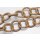 Halskette Wasserschlange Leder Chain 45mm ,  Gold / Ring / 120cm