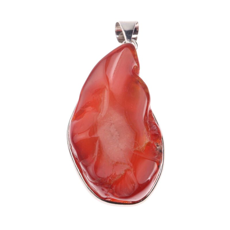 Orange Agate Stone Pendant Teardrop 40x22mm